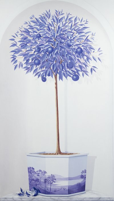 China Blue Tree Set in a Niche by Lincoln Seligman